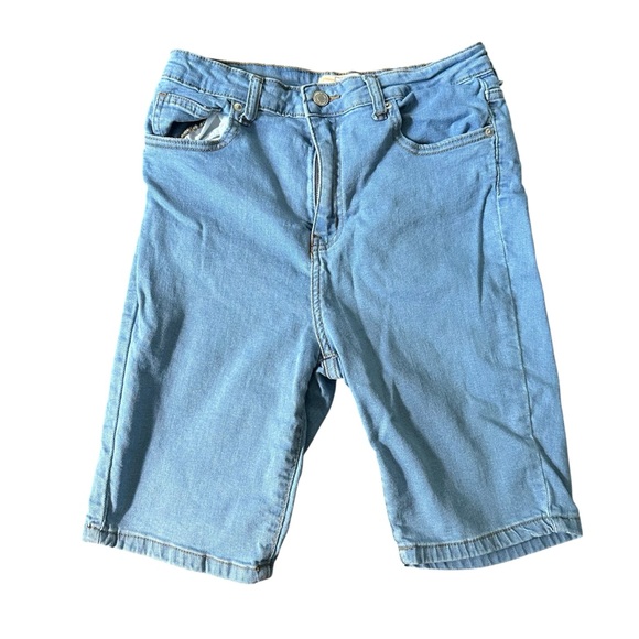 DON'T THINK TWICE x ASOS Skinny Denim Light Blue Shorts Size US 8 - Picture 1 of 8